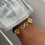 BRANSOLETKA KAMIEŃ NATURALNY NIESKOŃCZONOŚĆ + SERCA